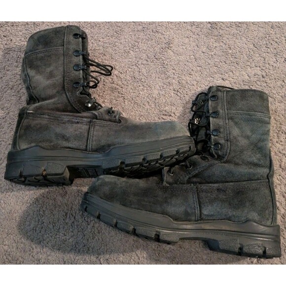 Bates US Navy Durashocks Black Seude Leather Steel Toe Combat Boots Women's 7.5 - Picture 2 of 5